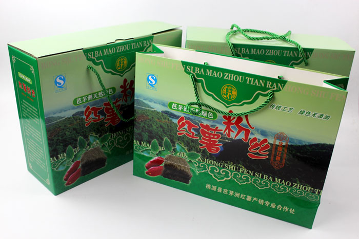 定制禮品包裝盒，長沙包裝廠力助桃源縣芭茅洲“紅薯粉絲”檔次倍增