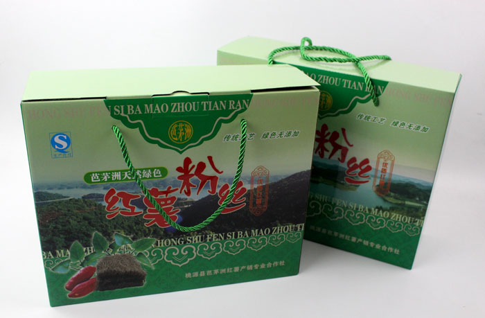 定制禮品包裝盒，長沙包裝廠力助桃源縣芭茅洲“紅薯粉絲”檔次倍增