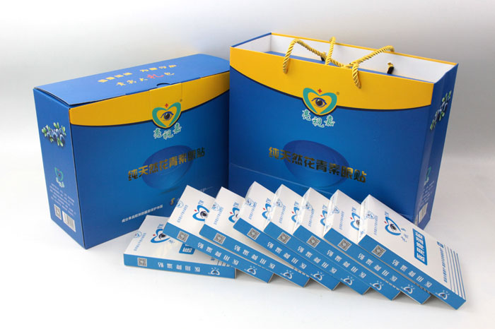 哪里可以做禮盒包裝？護眼神器亮視嘉護眼貼禮盒包裝+手提袋套裝出自長沙印刷廠