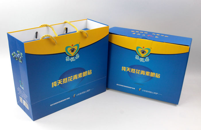 哪里可以做禮盒包裝？護眼神器亮視嘉護眼貼禮盒包裝+手提袋套裝出自長沙印刷廠